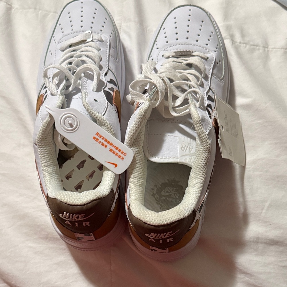Nike Air White and Tan Sneakers
